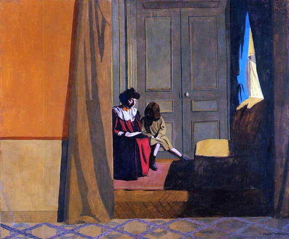  Felix Vallotton Woman Reading to a Little Girl - Canvas Art Print