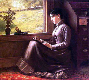  John George Brown Woman Seated at Window - Canvas Art Print