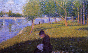  Georges Seurat Woman Sewing - Canvas Art Print