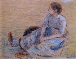  Camille Pissarro Woman Sitting on the Floor - Canvas Art Print