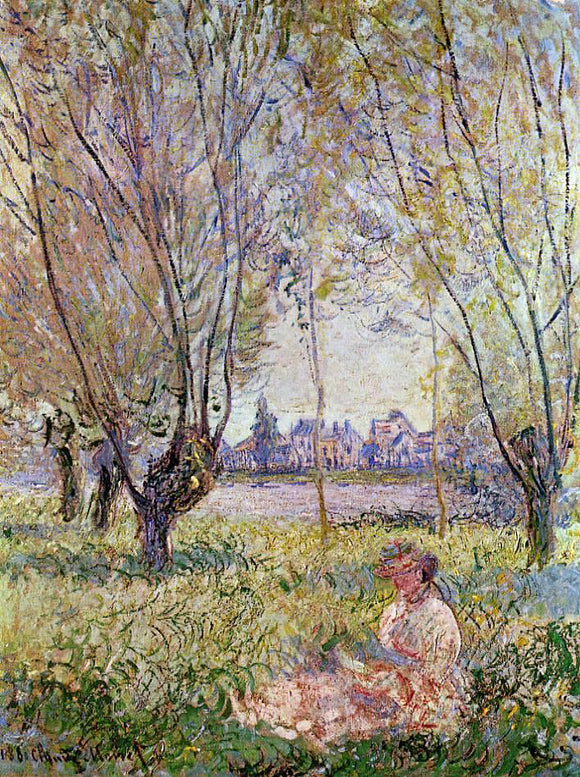 Claude Oscar Monet Woman Sitting Under the Willows - Canvas Art Print