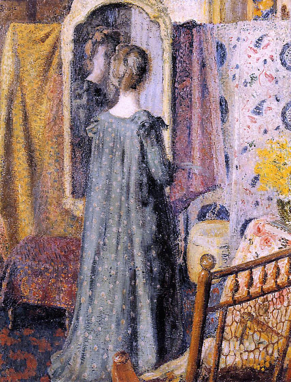  Georges Lemmen Woman Standing in Front of the Mirror (also known as Madame Georges Lemmen) - Canvas Art Print