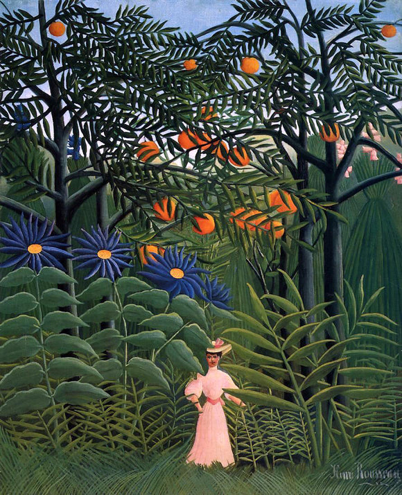  Henri Rousseau Woman Walking in an Exotic Forest - Canvas Art Print