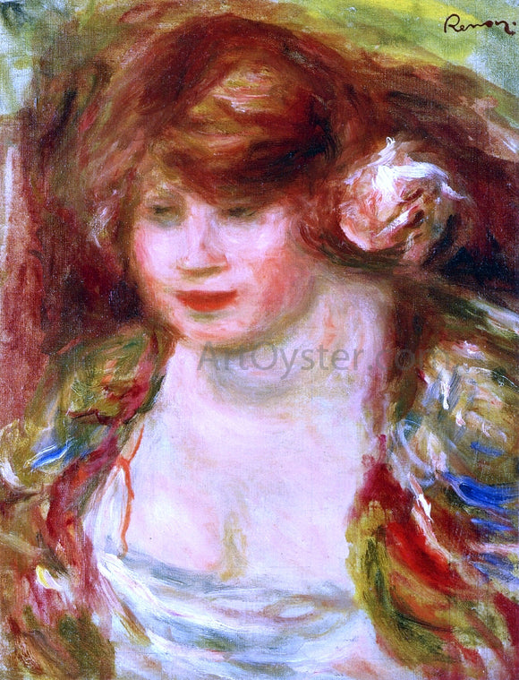  Pierre Auguste Renoir Woman Wearing a Rose - Andree - Canvas Art Print