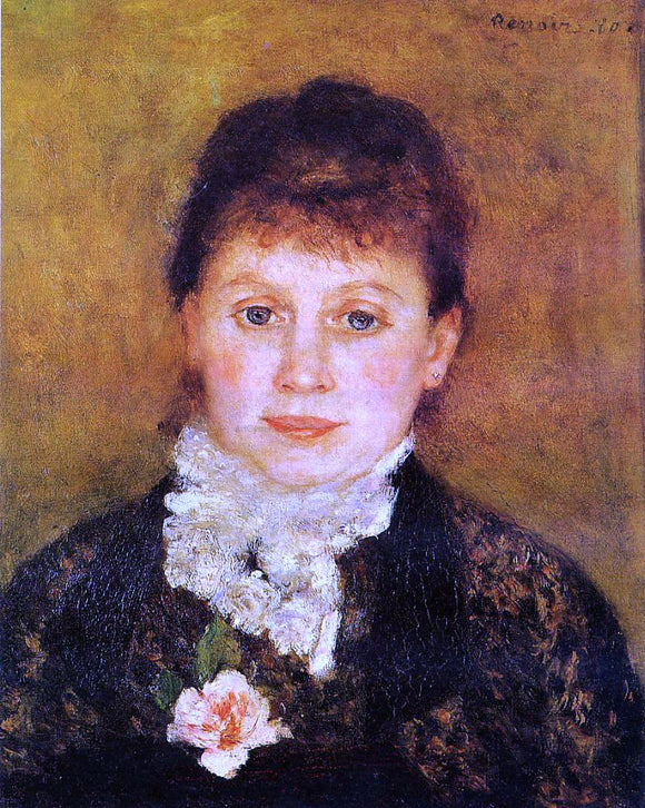  Pierre Auguste Renoir Woman Wearing White Frills - Canvas Art Print