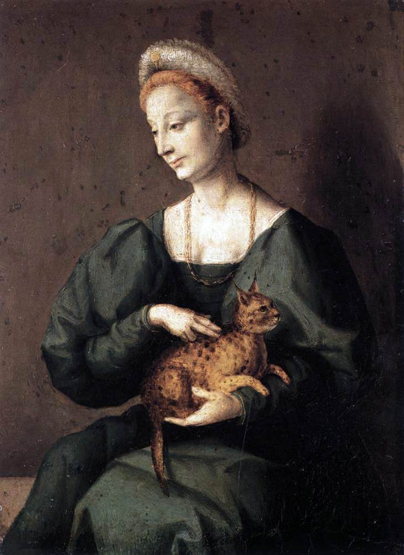  II Francesco Ubertini Bacchiacca Woman with a Cat - Canvas Art Print