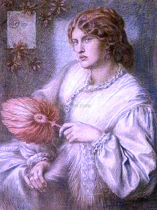 Dante Gabriel Rossetti Woman with a Fan - Canvas Art Print