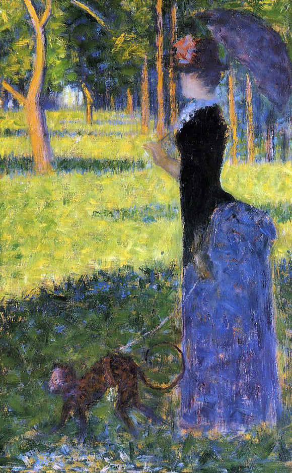  Georges Seurat A Woman with a Monkey - Canvas Art Print