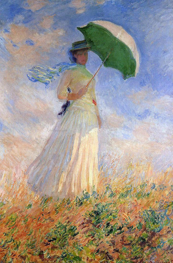 Claude Oscar Monet Woman with a Parasol, Facing Right (also known as Study of a Figure Outdoors (Facing Right)) - Canvas Art Print