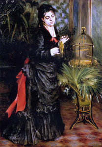  Pierre Auguste Renoir Woman with a Parrot (also known as Henriette Darras) - Canvas Art Print