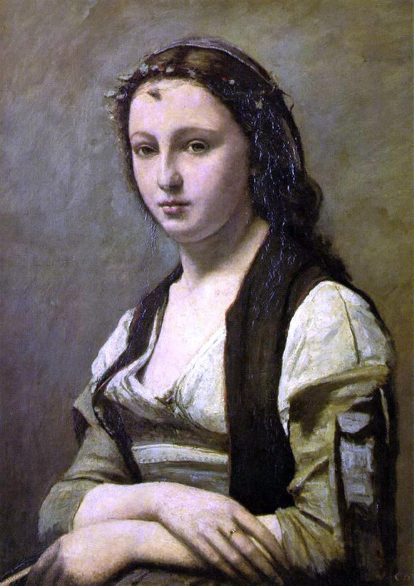  Jean-Baptiste-Camille Corot Woman with a Pearl - Canvas Art Print