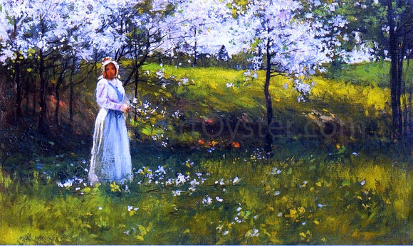  Paul Cornoyer Woman with Apple Blossoms - Canvas Art Print