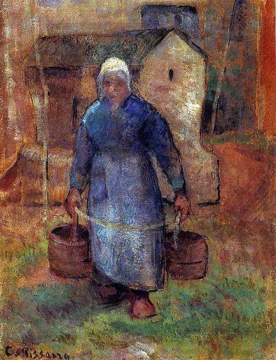  Camille Pissarro Woman with Buckets - Canvas Art Print