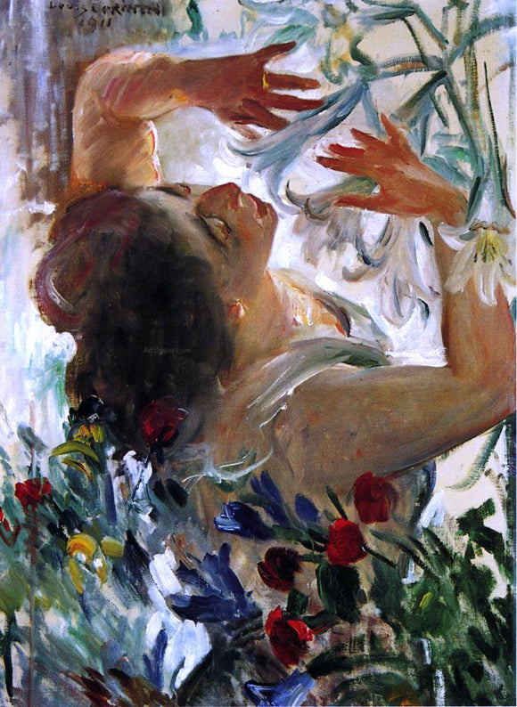  Lovis Corinth Woman with Lilies in a Greenhouse - Canvas Art Print