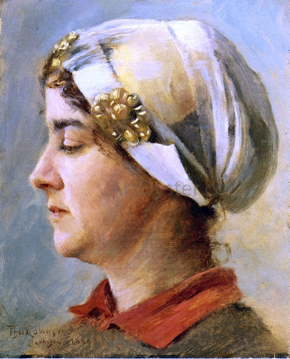  Theodore Robinson Woman with White Cap - Canvas Art Print