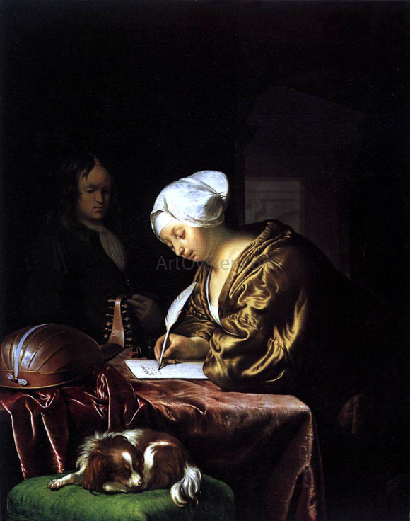  The Elder Frans Van  Mieris Woman Writing a Letter - Canvas Art Print