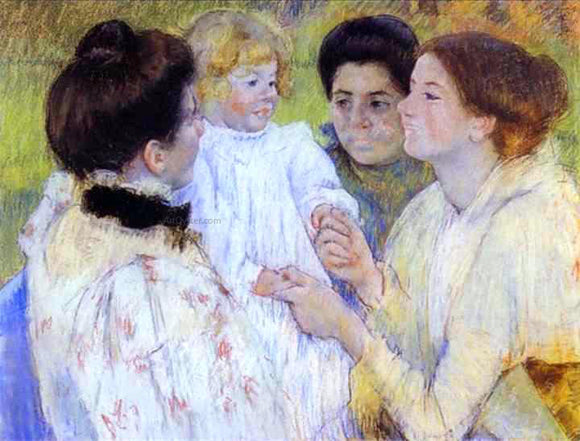  Mary Cassatt Women Admiring a Child - Canvas Art Print