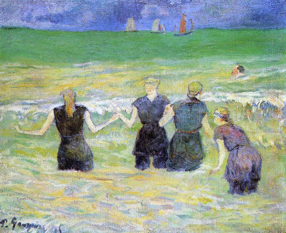 Paul Gauguin Women Bathing, Dieppe - Canvas Art Print
