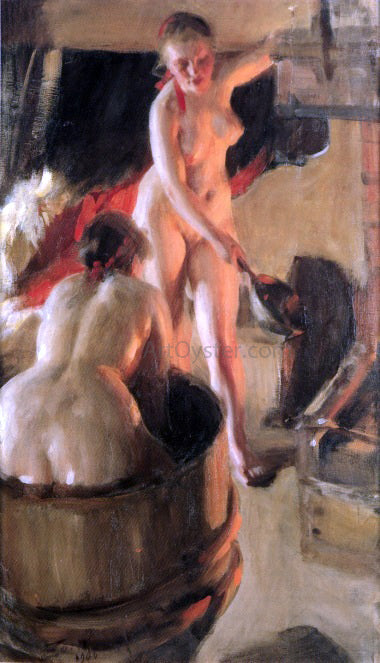  Anders Zorn A Woman Bathing in the Sauna - Canvas Art Print
