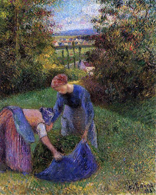  Camille Pissarro Women Gathering Grass - Canvas Art Print