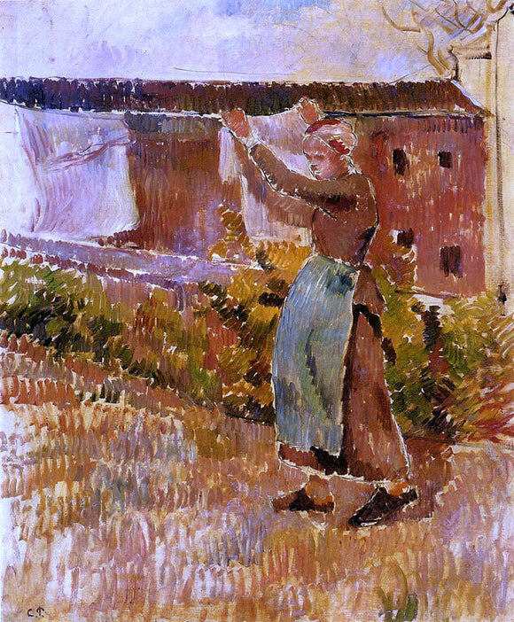  Camille Pissarro Women Tending the Laundry (study) - Canvas Art Print