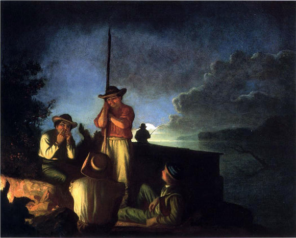  George Caleb Bingham Wood-Boatmen on a River - Canvas Art Print