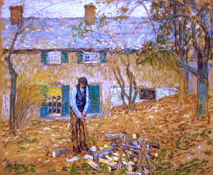  Frederick Childe Hassam A Woodchopper - Canvas Art Print