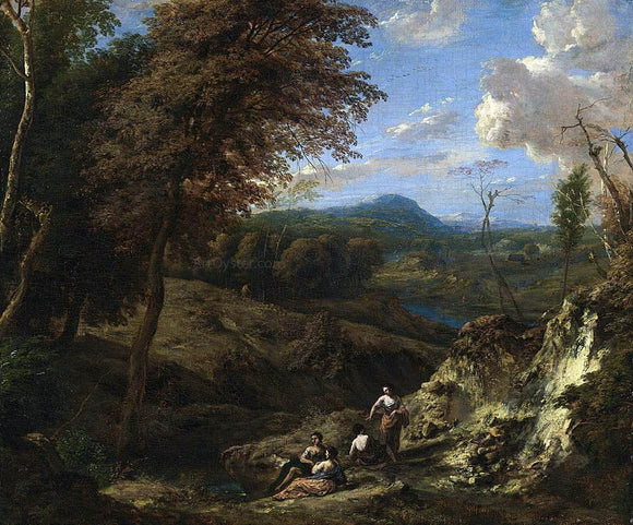  Cornelis Huysmans Wooded Hilly Landscape - Canvas Art Print