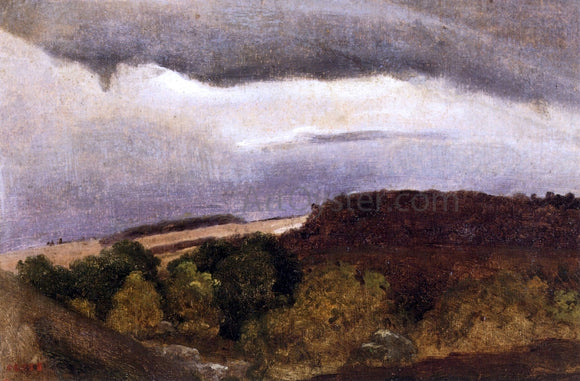  Jean-Baptiste-Camille Corot Wooded Plateau, Fountainebleau - Canvas Art Print