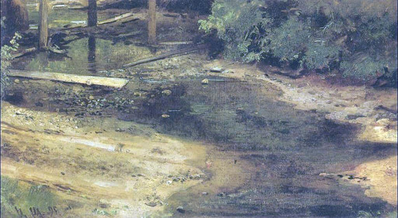  Ivan Ivanovich Shishkin Woodland rivulet - Canvas Art Print
