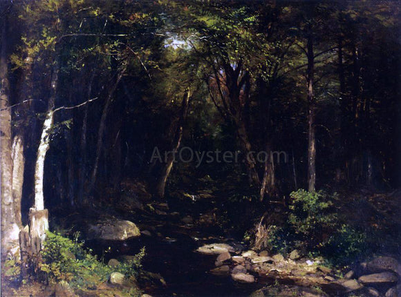  Alexander Helwig Wyant Woodland Stream - Canvas Art Print