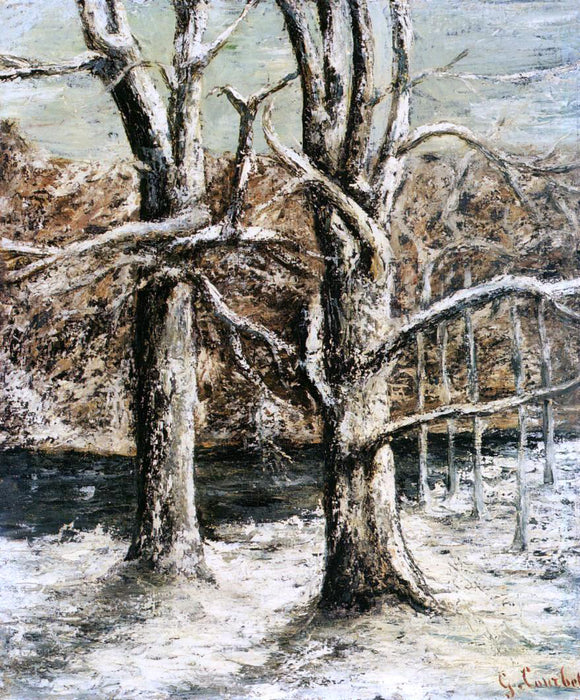  Gustave Courbet Woods in the Snow - Canvas Art Print