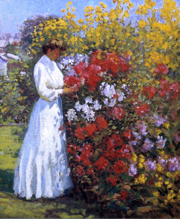  Arthur Merton Hazard Working in the Garden - Canvas Art Print