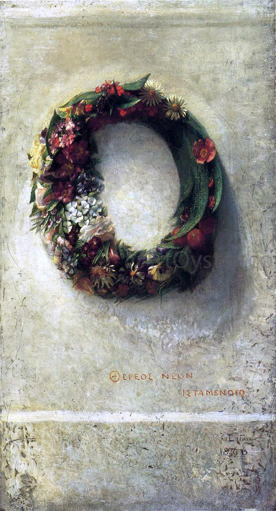  John La Farge Wreath of Flowers - Canvas Art Print