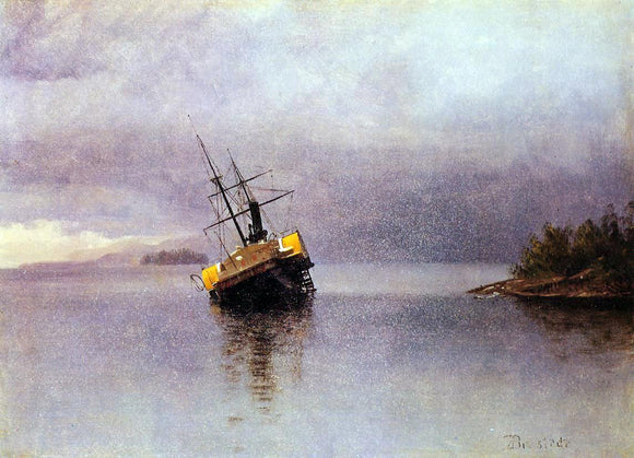  Albert Bierstadt Wreck of the 'Ancon' in Loring Bay, Alaska - Canvas Art Print