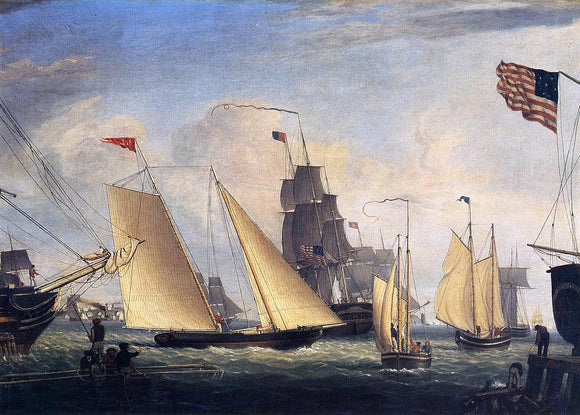  Fitz Hugh Lane Yacht 'Northern Light' in Boston Harbor - Canvas Art Print