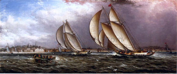  James E Buttersworth Yacht Race in Gloucester Harbor - Canvas Art Print