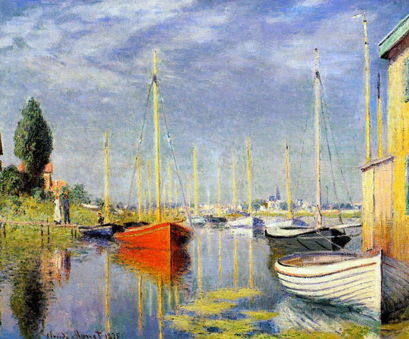  Claude Oscar Monet A Yacht at Argenteuil - Canvas Art Print