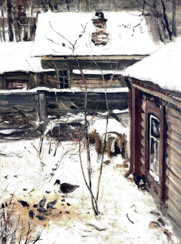  Alexei Kondratevich Savrasov A Yard, Winter - Canvas Art Print