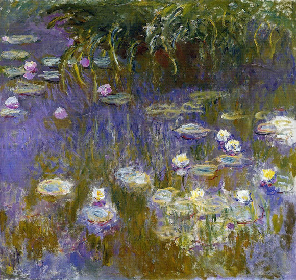  Claude Oscar Monet Yellow and Lilac Water-Lilies - Canvas Art Print