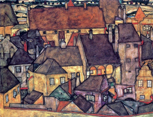  Egon Schiele Yellow City - Canvas Art Print
