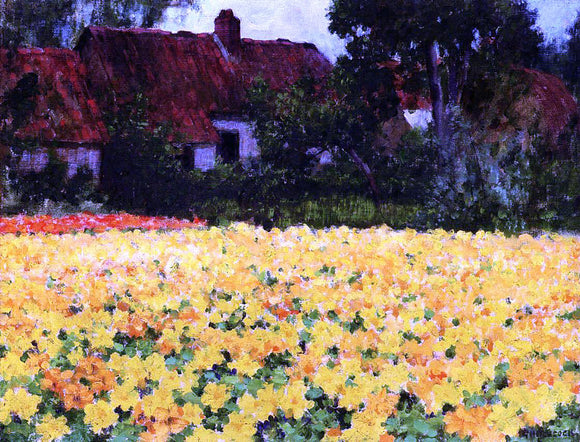  George Hitchcock Yellow Nasturtiums - Canvas Art Print