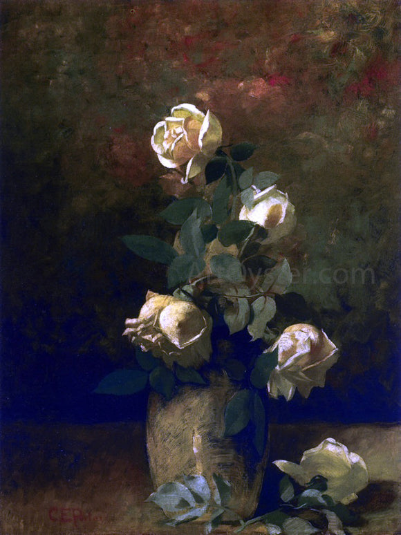  Charles Ethan Porter Yellow Roses in a Vase - Canvas Art Print