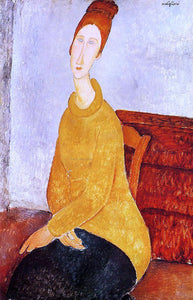  Amedeo Modigliani Yellow Sweater (also known as Portrait of Jeanne Hebuterne) - Canvas Art Print