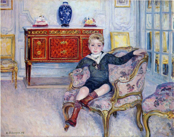  Henri Lebasque A Young boy in an interior - Canvas Art Print
