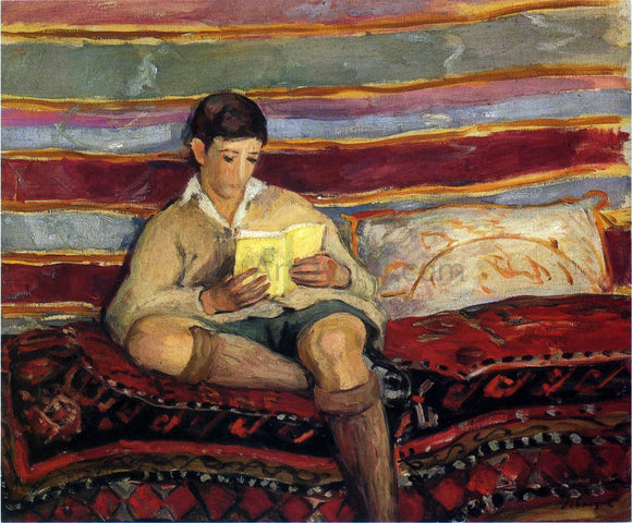  Henri Lebasque Young Boy Reading - Canvas Art Print