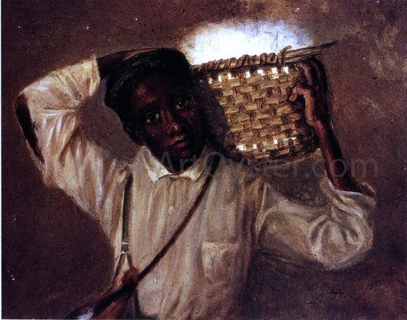  William Aiken Walker Young Boy with Cotton Basket on Shoulders - Canvas Art Print