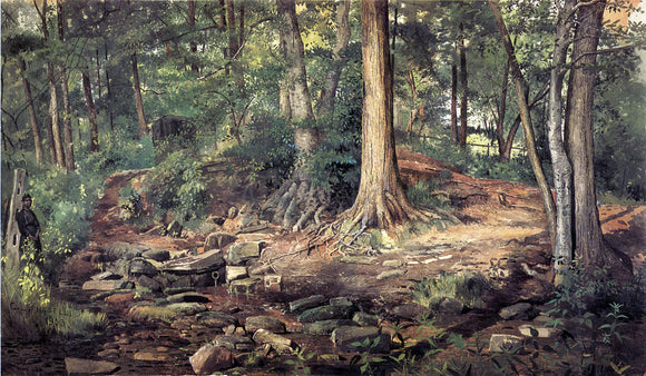  Charles Lewis Fussell Young Girl at Forest Spring - Canvas Art Print