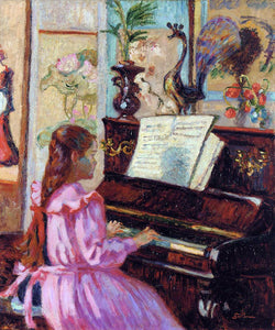  Armand Guillaumin Young Girl at the Piano - Canvas Art Print