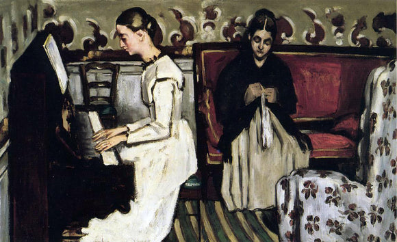  Paul Cezanne Young Girl at the Piano - Overture to Tannhauser - Canvas Art Print
